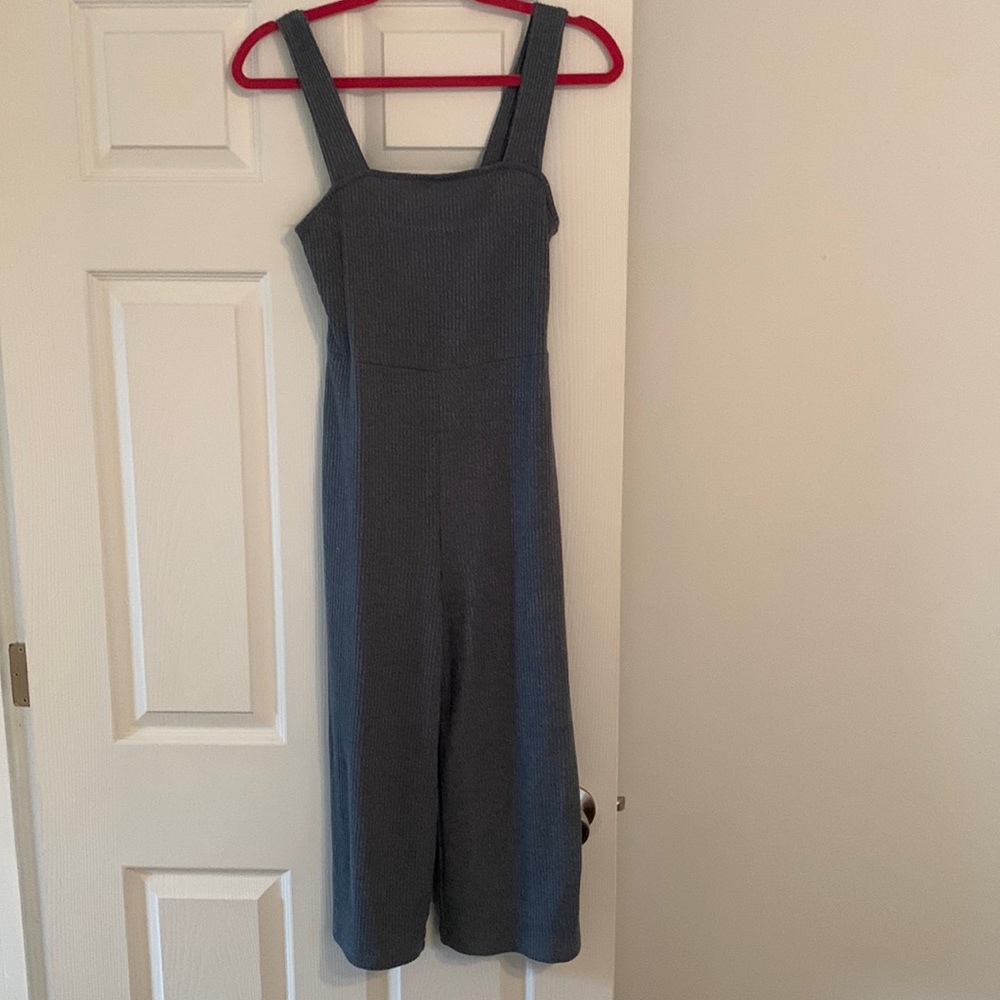 Blue ribbed jumpsuit